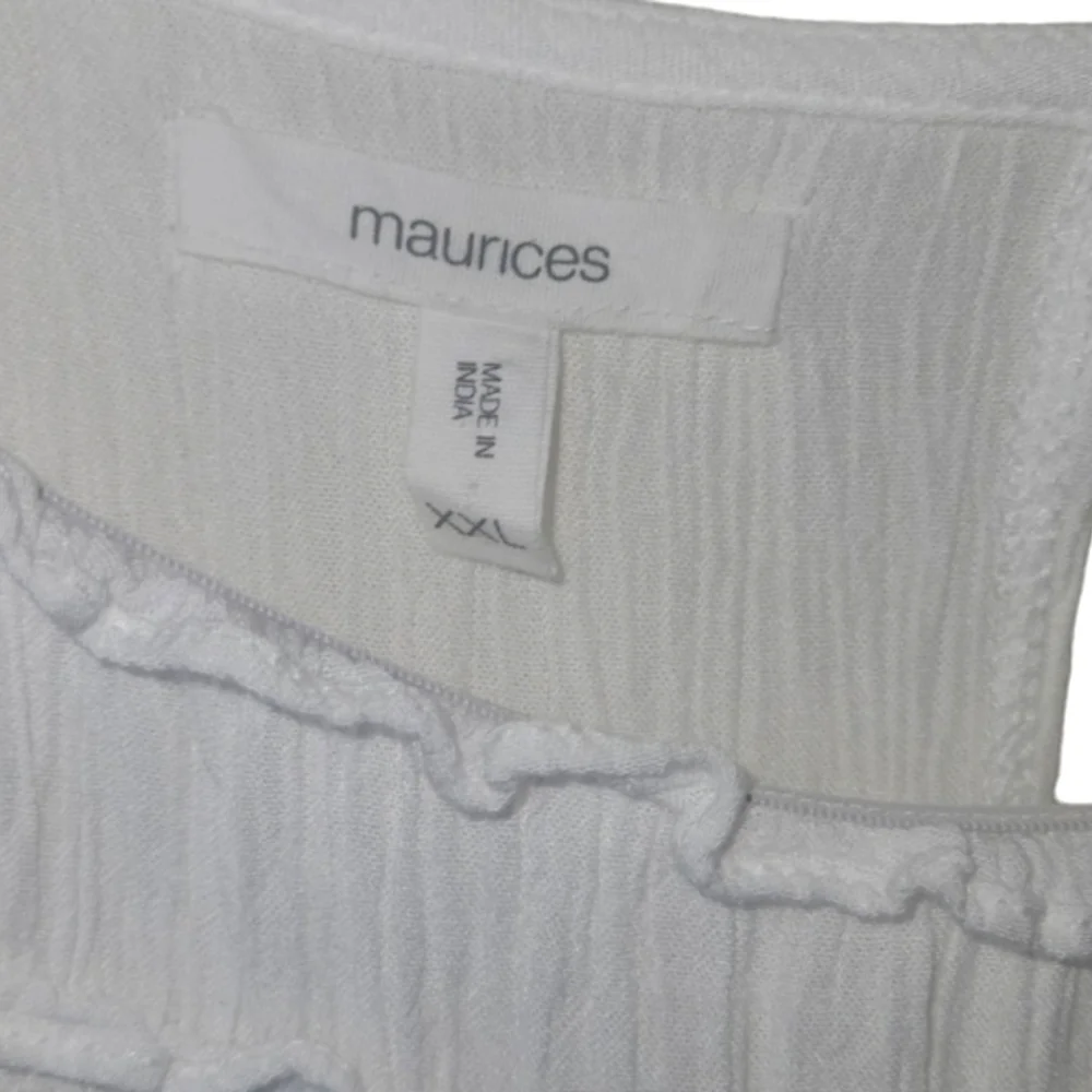 Maurices White Halter Neck  Flowy Crinkle Fabric Sleeveless Midi Dress XXL